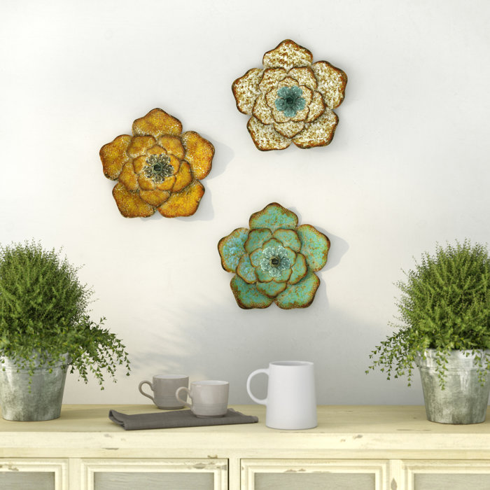August Grove® 3 Piece Flower Wall Décor Set & Reviews Wayfair